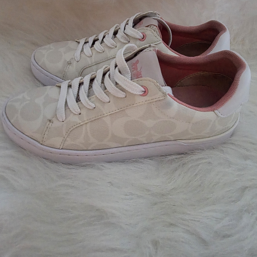 Women's Cream and Pink Sneakers
